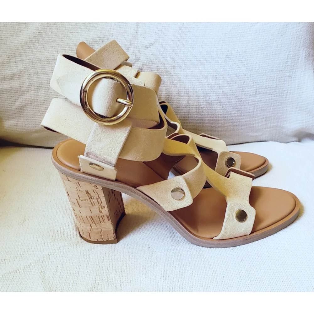 Frye Nina Rivet Ankle Wrap Sandals 8.5
